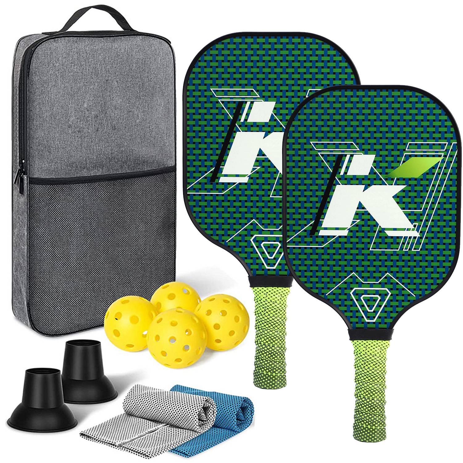 [Ultra-Light match-level carbon fiber-5] Double shot+4 balls+backpacks+two sweat towels+two pickups